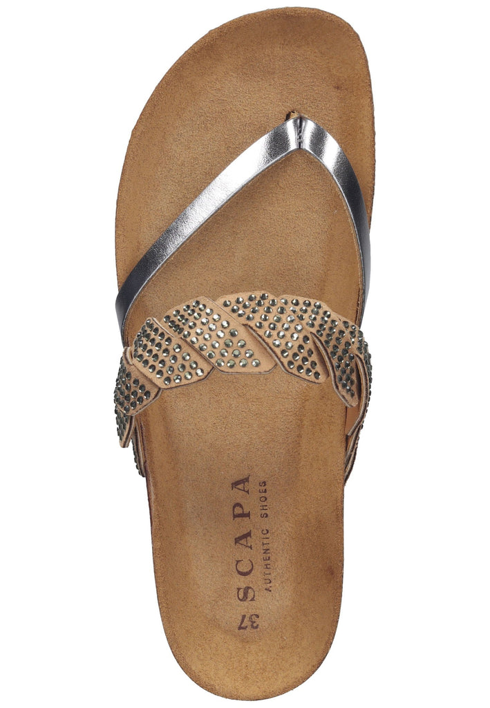 Scapa Pantoletten Leder Silber