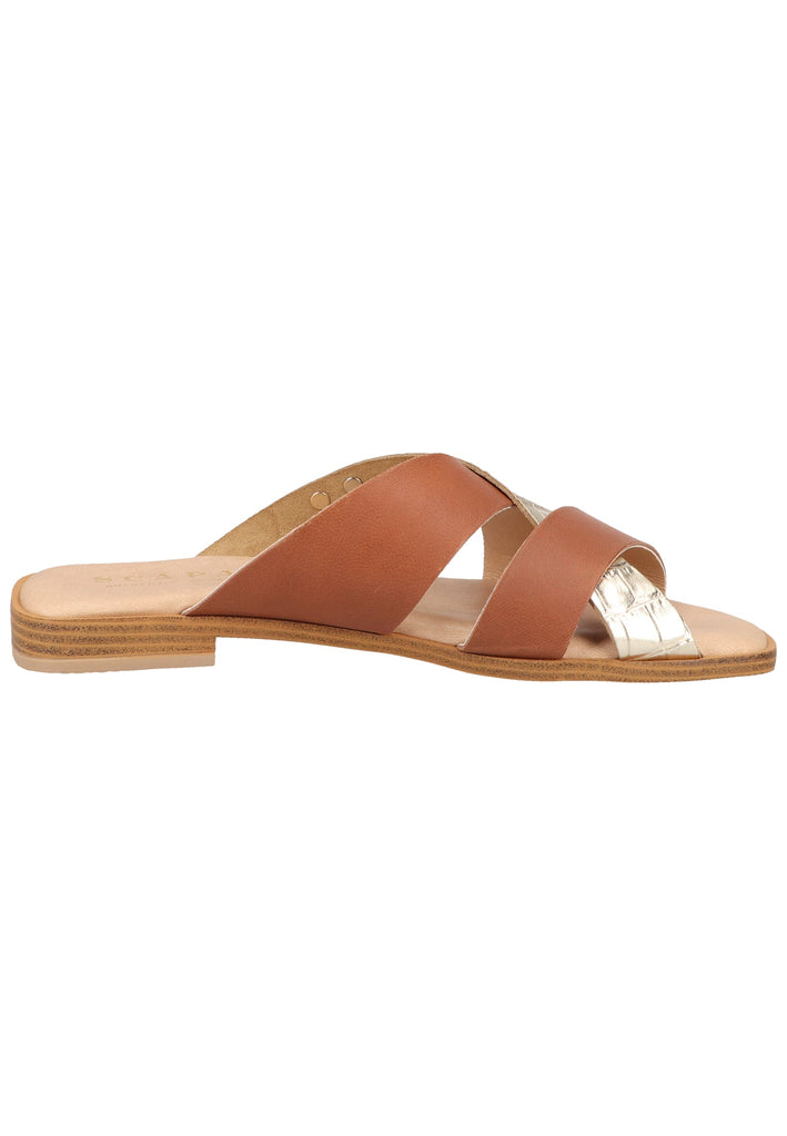 Scapa Pantoletten Leder/Synthetik Cognac