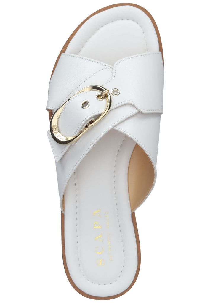 Scapa Pantoletten Leder Weiß