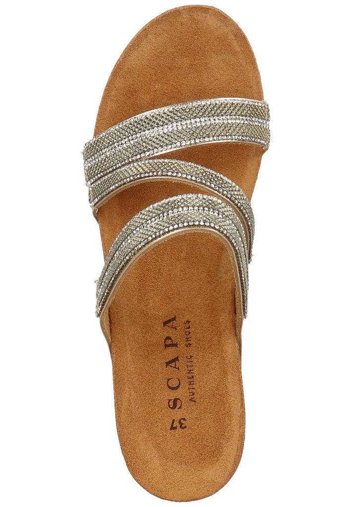 Scapa Pantoletten Lederimitat Gelb