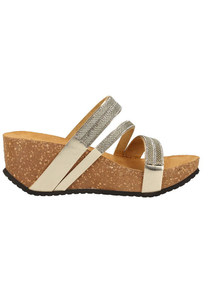 Scapa Pantoletten Lederimitat Gelb