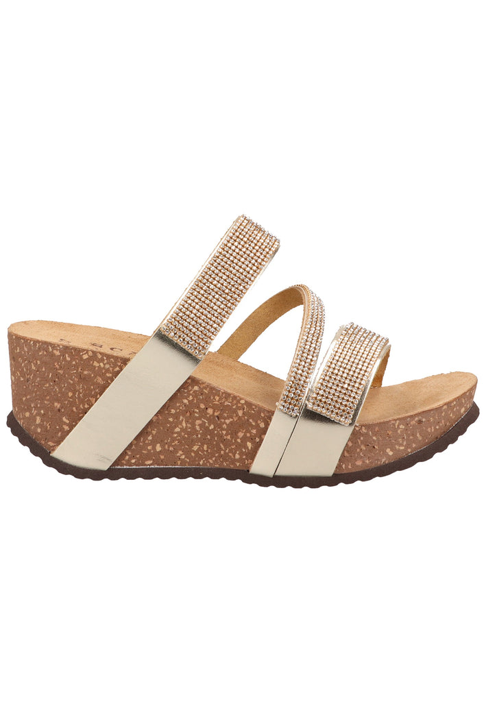 Scapa Pantoletten Lederimitat Platin