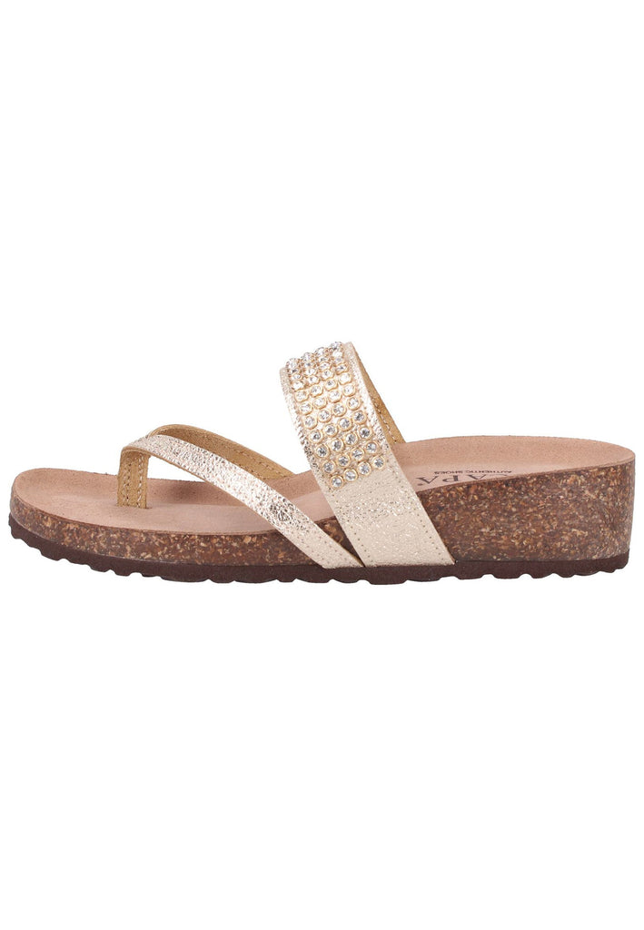 Scapa Pantoletten Lederimitat Platin