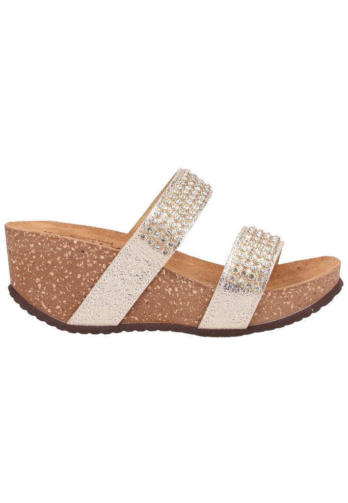 Scapa Pantoletten Lederimitat Platin