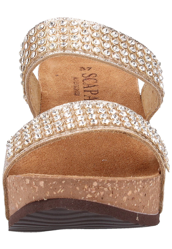 Scapa Pantoletten Lederimitat Platin