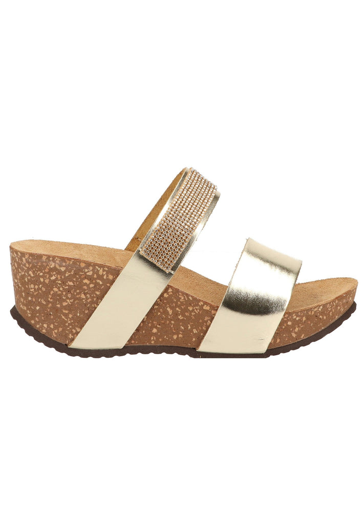 Scapa Pantoletten Lederimitat Platin