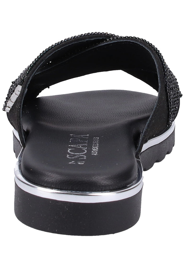 Scapa Pantoletten Lederimitat Schwarz