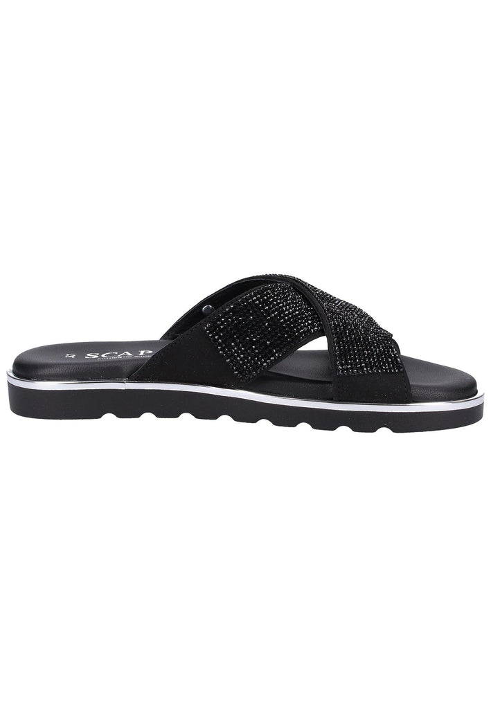 Scapa Pantoletten Lederimitat Schwarz