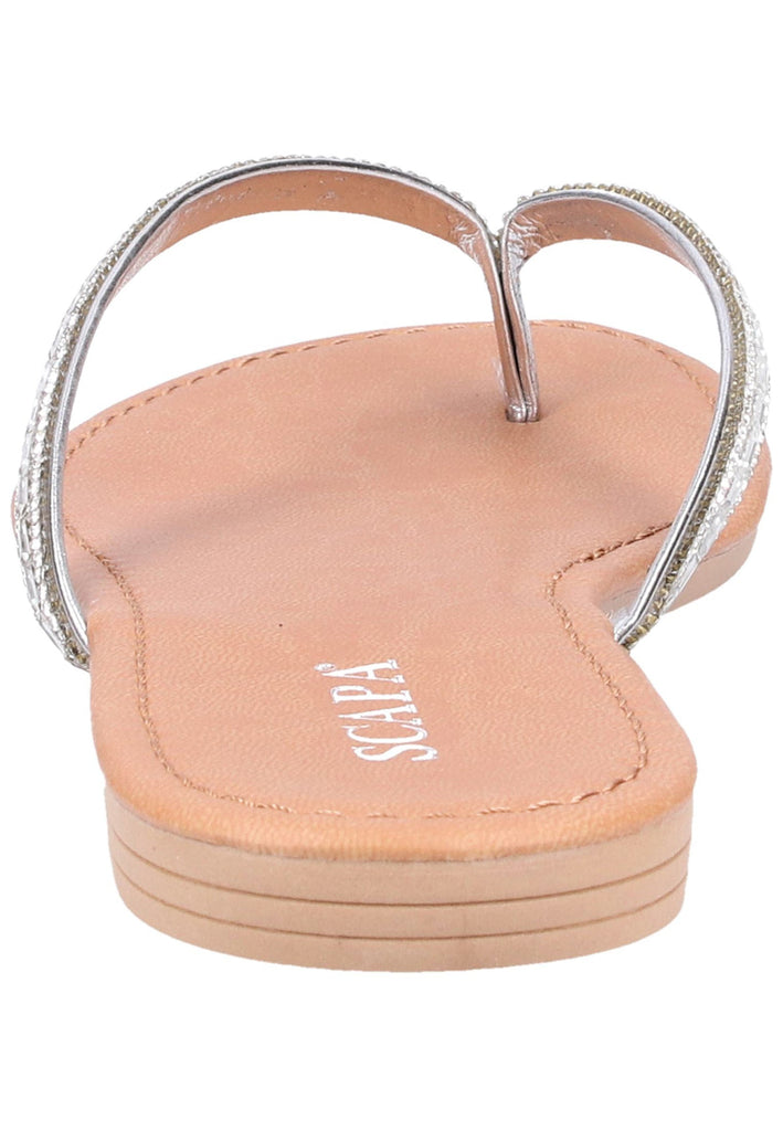 Scapa Pantoletten Lederimitat Silber