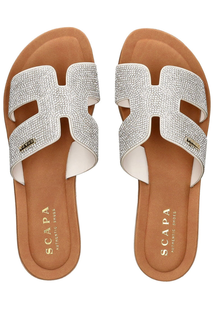 Scapa Pantoletten Lederimitat/Textil Silber