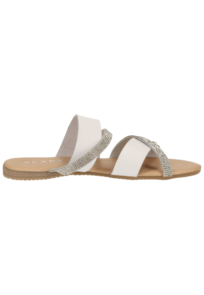 Scapa Pantoletten Lederimitat Weiß