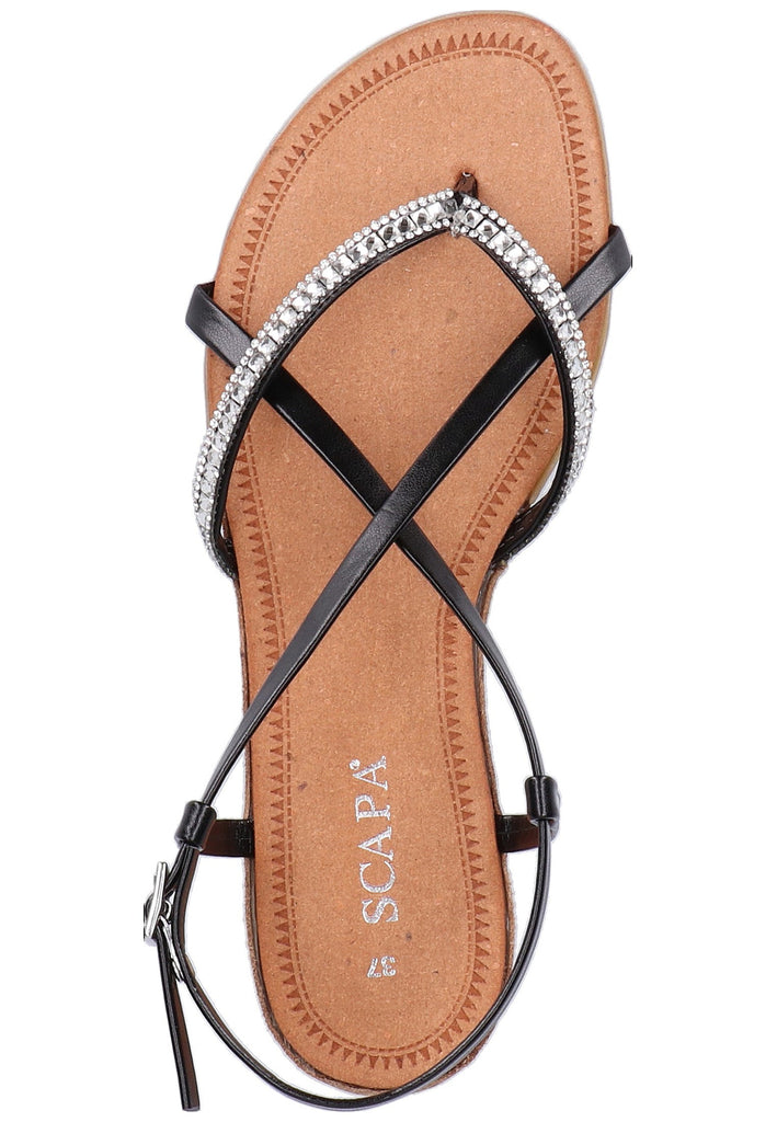 Scapa Sandalen Lederimitat Schwarz