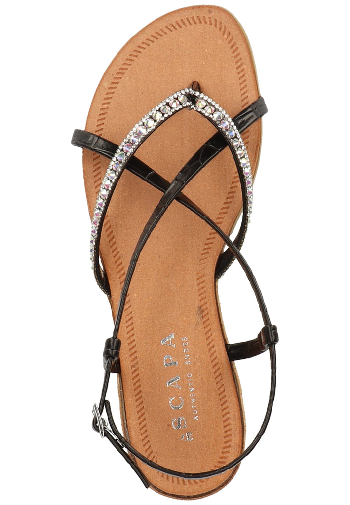 Scapa Zehensteg Lederimitat Schwarz