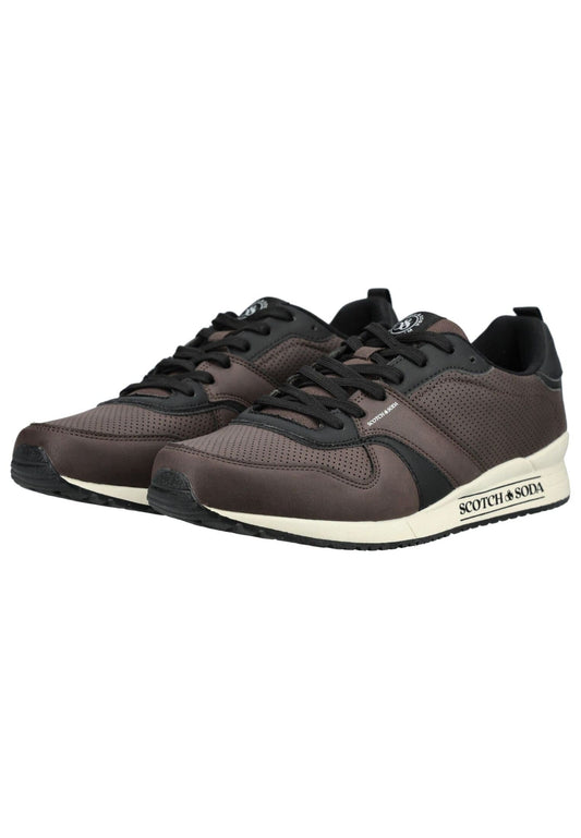 SCOTCH & SODA Sneaker Lederimitat Braun/Schwarz
