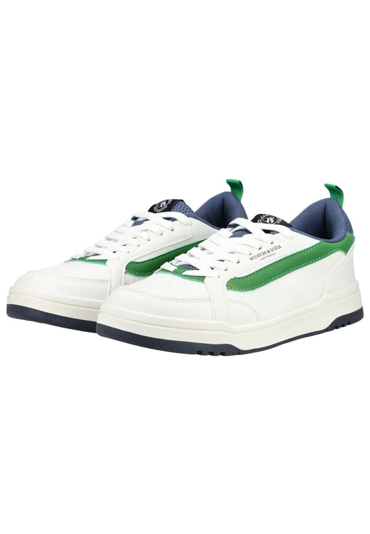 SCOTCH & SODA Sneaker Lederimitat/Mesh Weiß/Grün