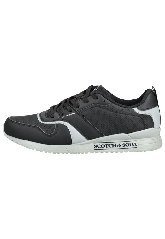SCOTCH & SODA Sneaker Lederimitat Schwarz/grau