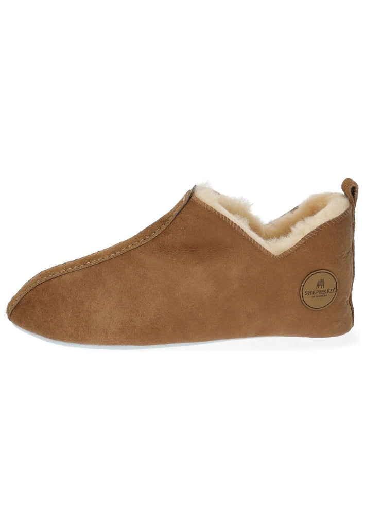 Shepherd Hausschuhe Lammfell Cognac
