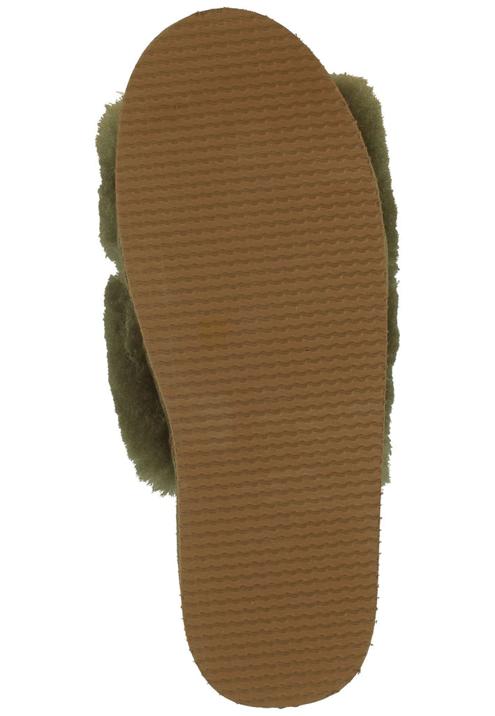 Shepherd Hausschuhe Lammfell Grün