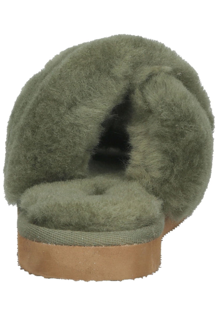 Shepherd Hausschuhe Lammfell Grün