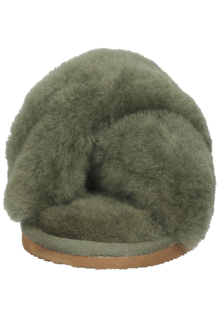 Shepherd Hausschuhe Lammfell Grün