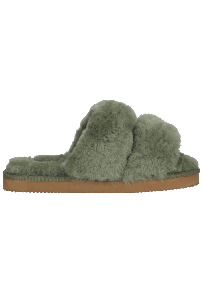 Shepherd Hausschuhe Lammfell Grün