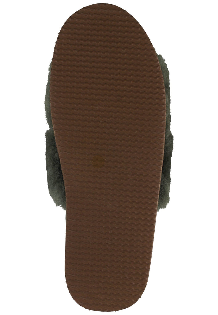 Shepherd Hausschuhe Lammfell Grün