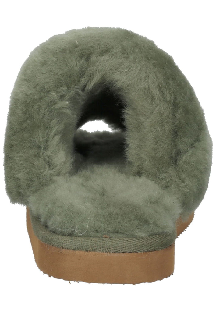 Shepherd Hausschuhe Lammfell Grün