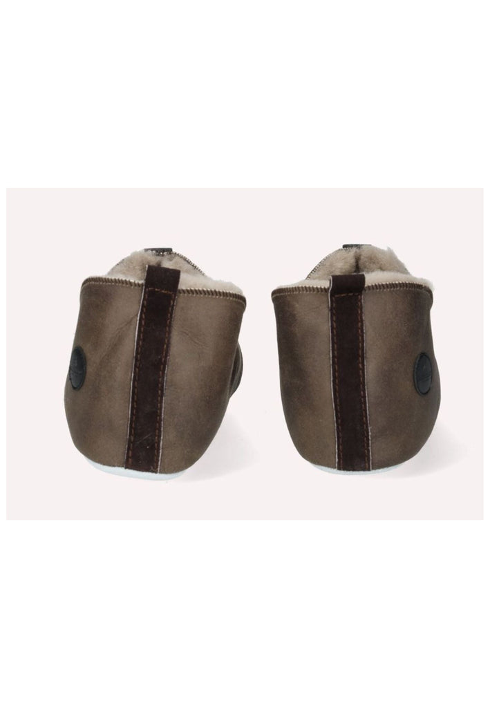 Shepherd Hausschuhe Lammfell Stone Warmfutter