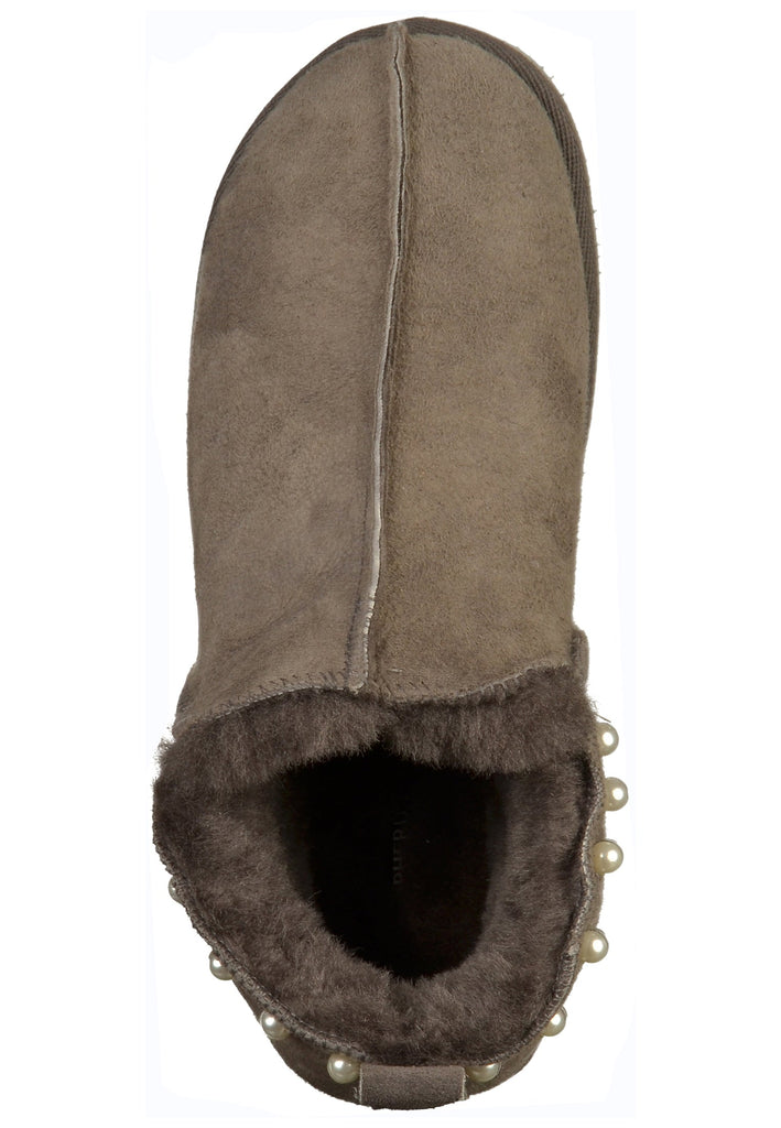 Shepherd Hausschuhe Leder Asphalt