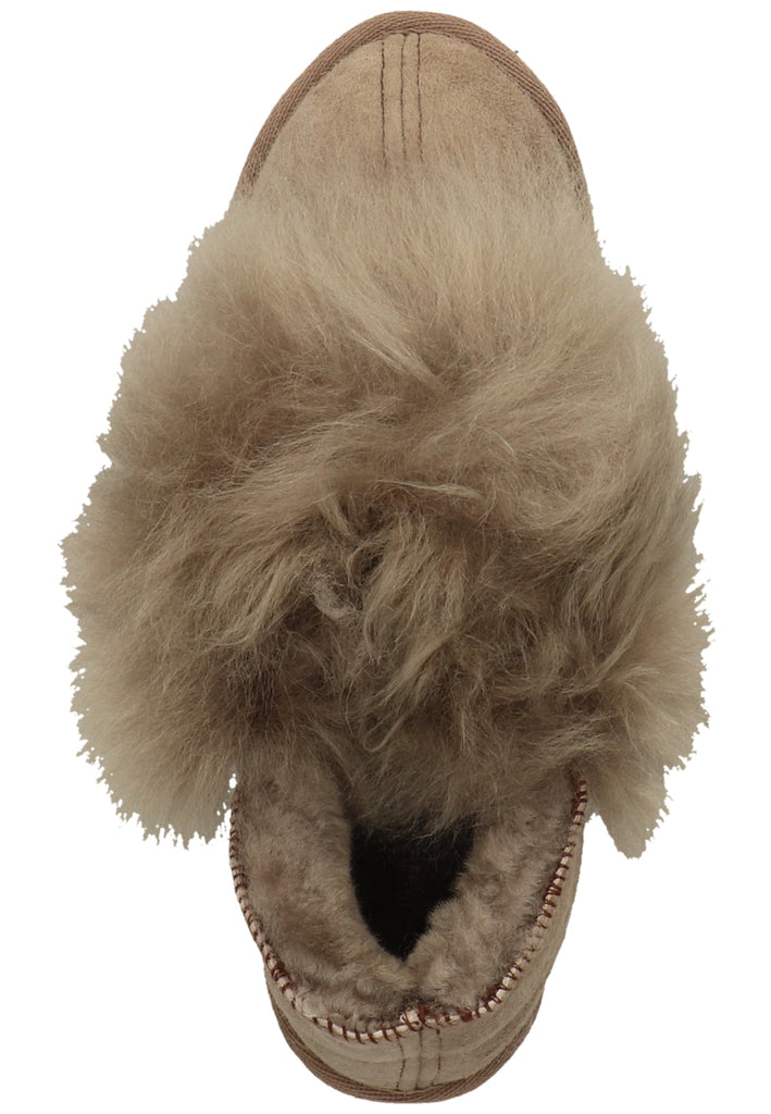 Shepherd Hausschuhe Leder Beige Warmfutter