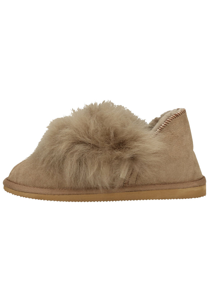 Shepherd Hausschuhe Leder Beige Warmfutter