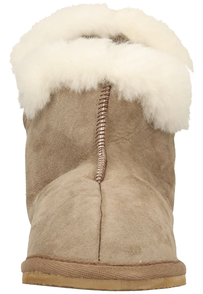 Shepherd Hausschuhe Leder Beige Warmfutter