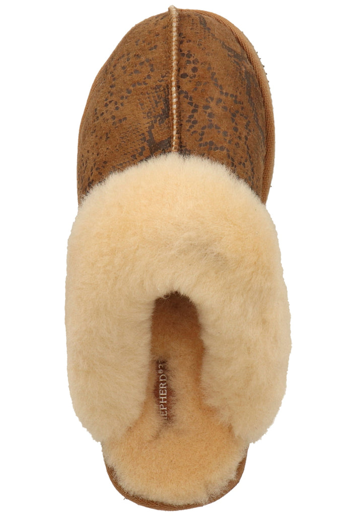 Shepherd Hausschuhe Leder Braun Warmfutter
