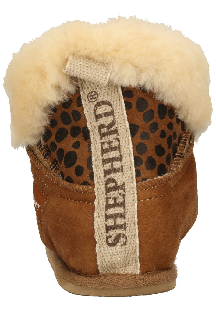 Shepherd Hausschuhe Leder Cognac