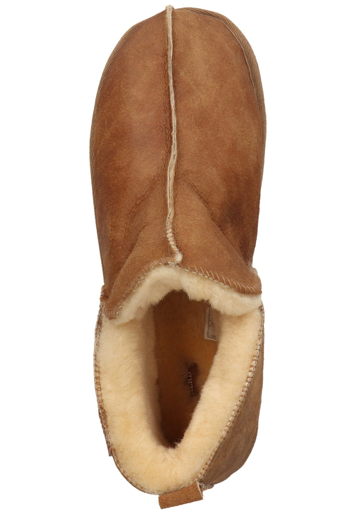 Shepherd Hausschuhe Leder Cognac Warmfutter