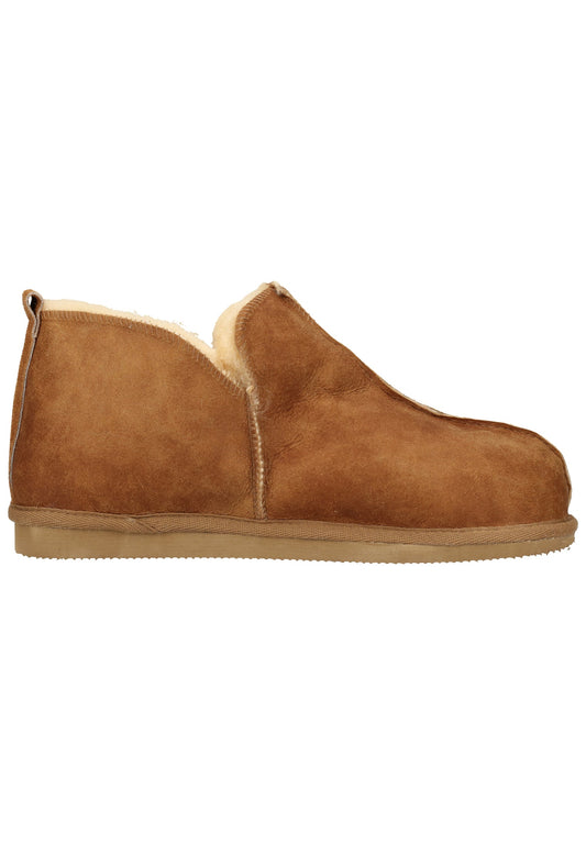 Shepherd Hausschuhe Leder Cognac Warmfutter