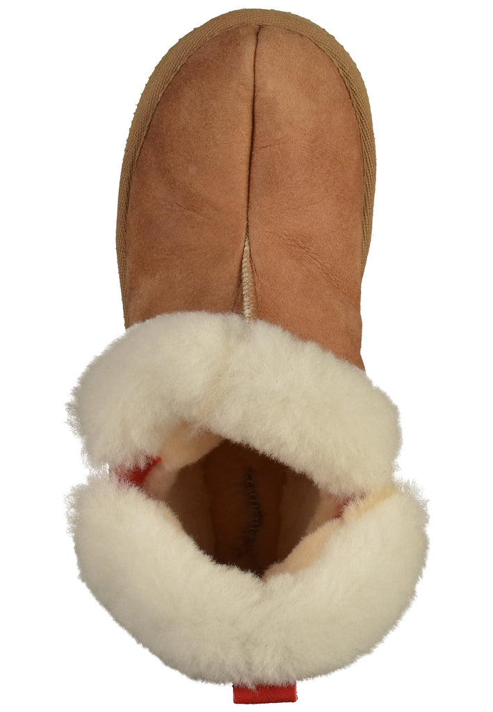 Shepherd Hausschuhe Leder Cognac Warmfutter