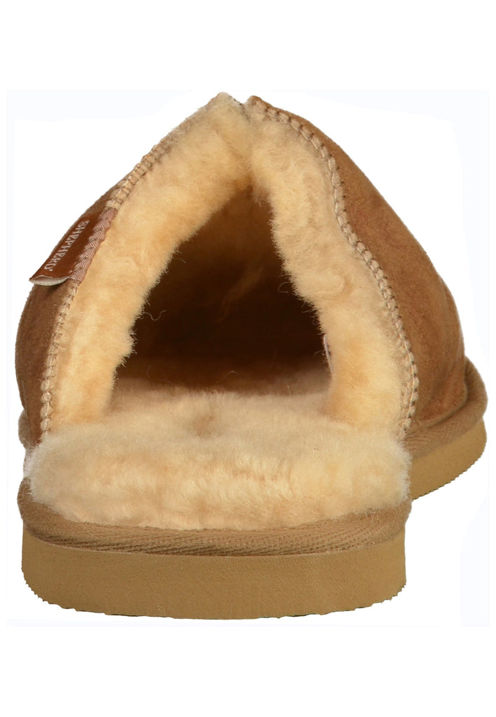Shepherd Hausschuhe Leder Cognac Warmfutter