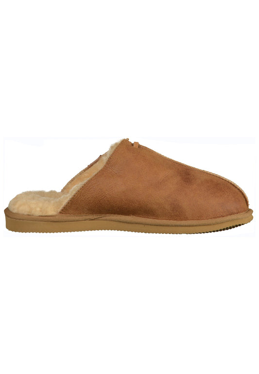 Shepherd Hausschuhe Leder Cognac Warmfutter