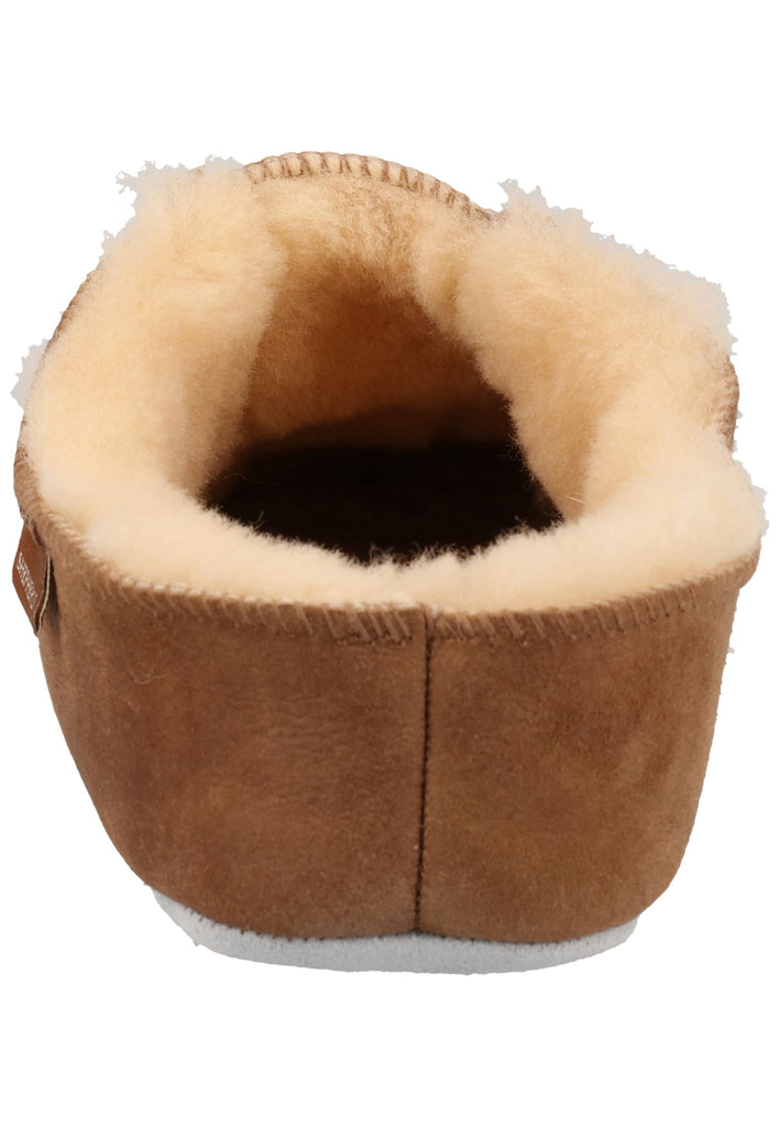 Shepherd Hausschuhe Leder Cognac Warmfutter
