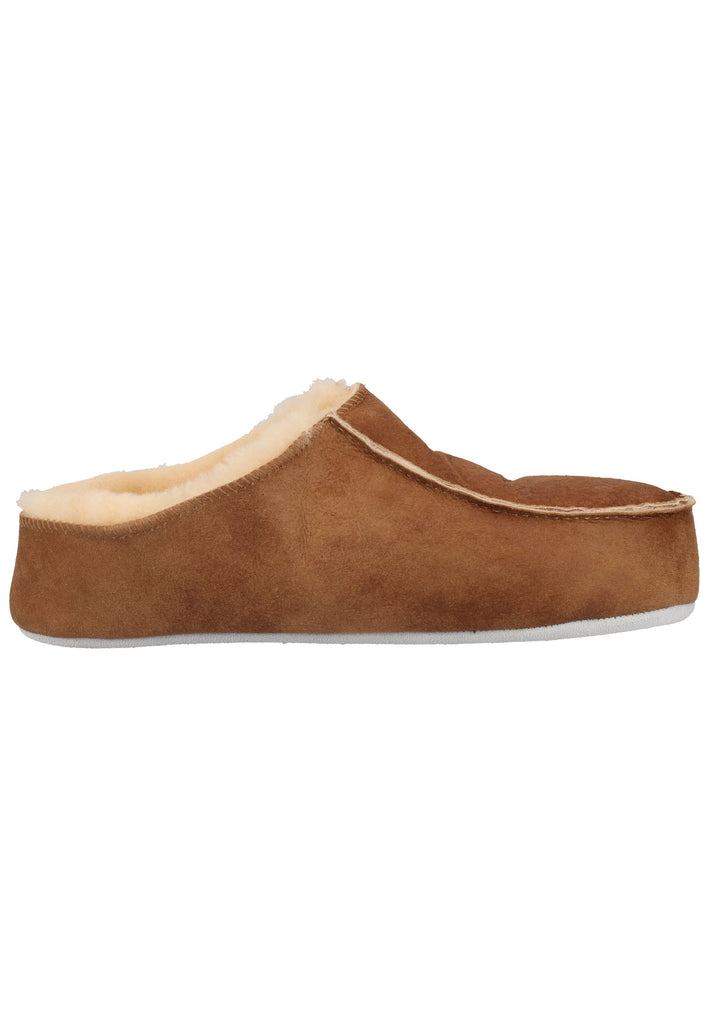 Shepherd Hausschuhe Leder Cognac Warmfutter