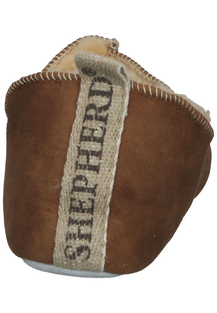 Shepherd Hausschuhe Leder Cognac Warmfutter