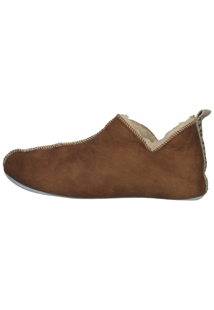 Shepherd Hausschuhe Leder Cognac Warmfutter