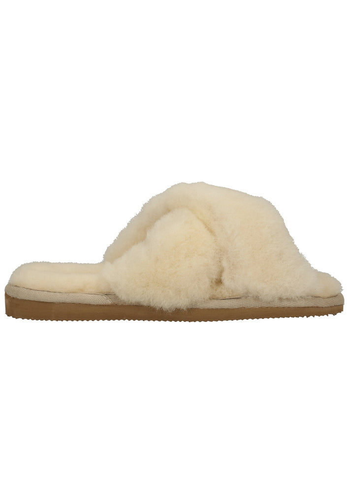 Shepherd Hausschuhe Leder Creme