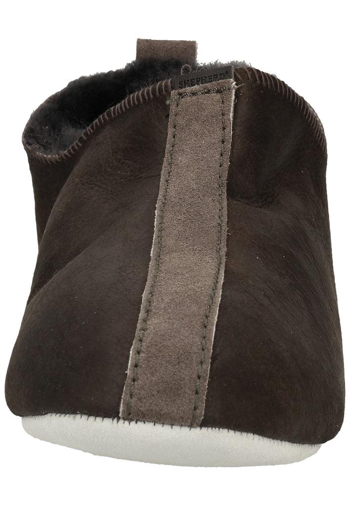 Shepherd Hausschuhe Leder Dunkelgrau