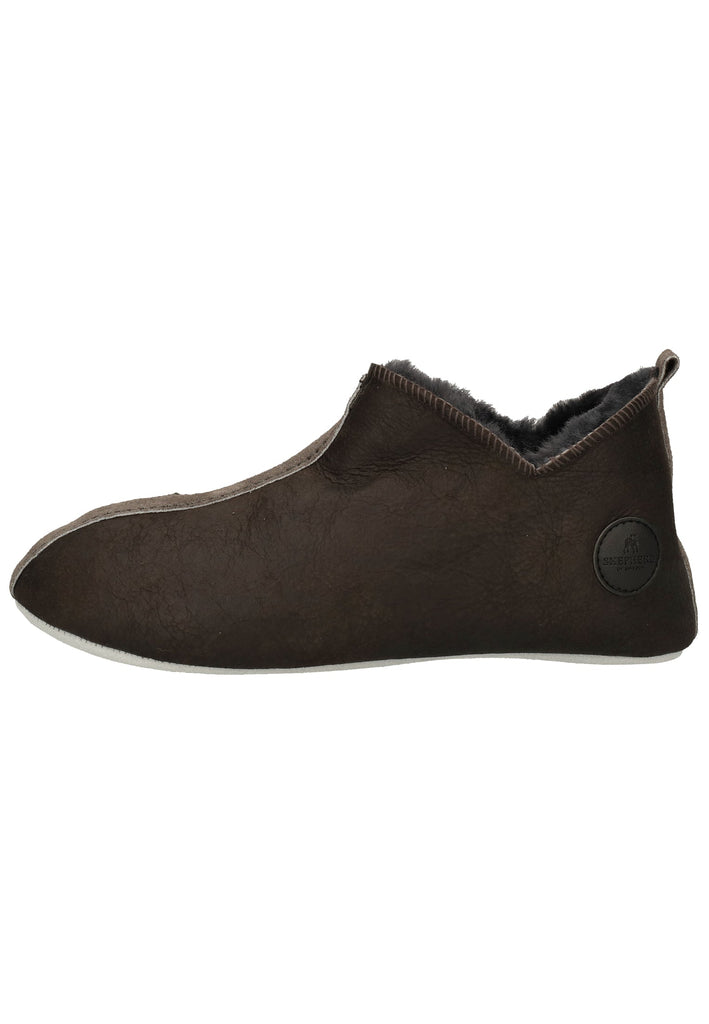 Shepherd Hausschuhe Leder Dunkelgrau