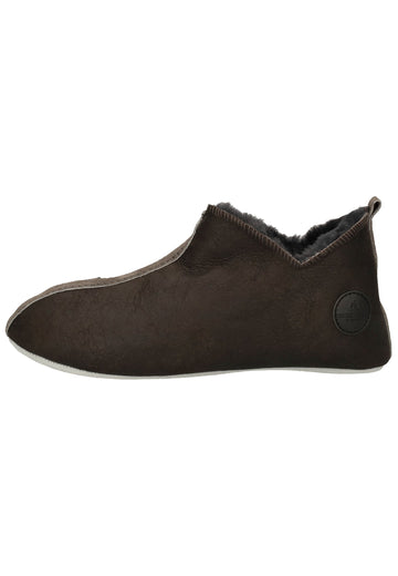 Shepherd Hausschuhe Leder Dunkelgrau