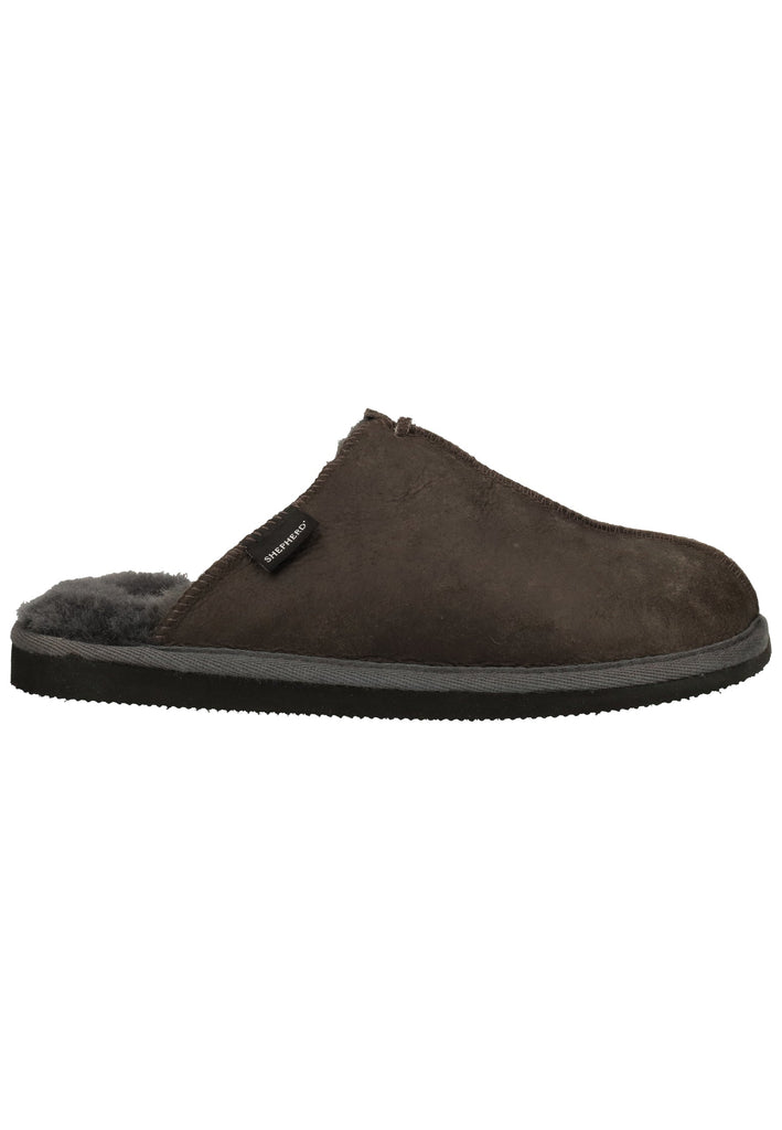 Shepherd Hausschuhe Leder Dunkelgrau Warmfutter