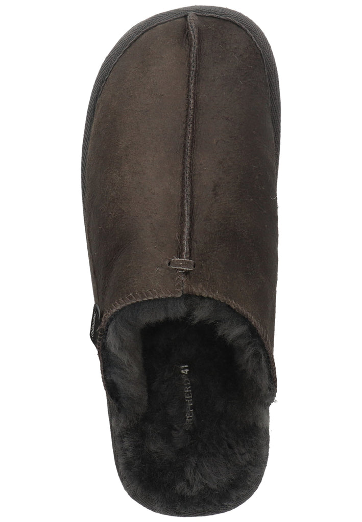 Shepherd Hausschuhe Leder Dunkelgrau Warmfutter
