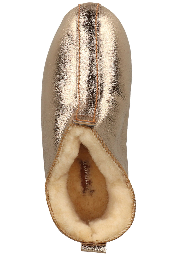 Shepherd Hausschuhe Leder Gold Warmfutter